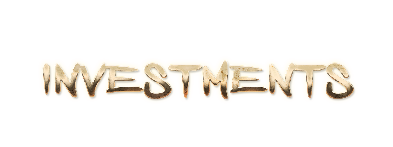 WORD INVESTMENTS gold text effects art typography PNG images free